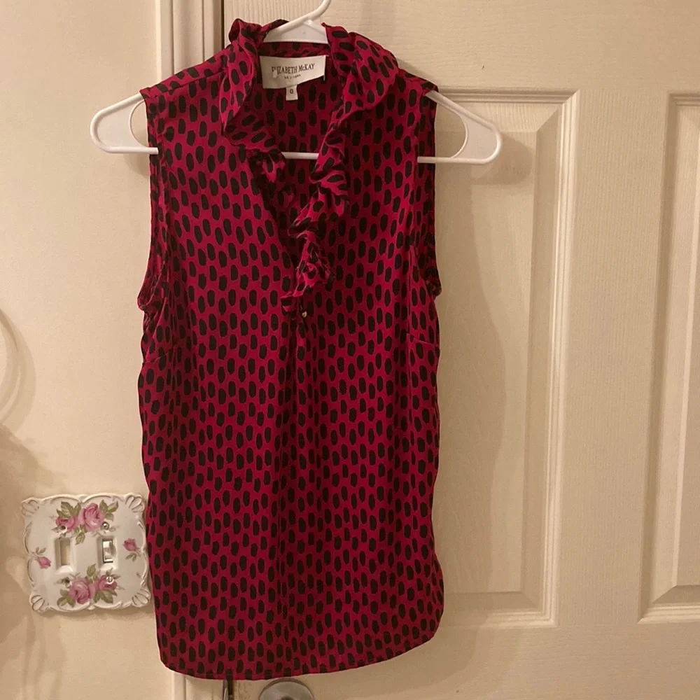 - Elizabeth McKay ruffle neck top - Picture 3 of 10